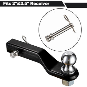 TOPSHINE hitch pin installed in a 2-inch receiver on a trailer, demonstrates proper fit and use