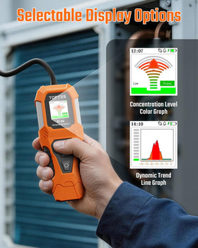 TOPTES RT-108 color display showing real-time levels and trend graph for clarity
