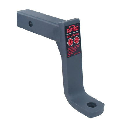 TOPTOW front view of 8-inch drop ball mount showing shank and matte finish benefits