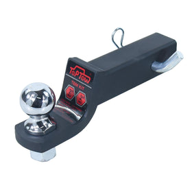 TOPTOW close-up of 2" trailer ball highlighting secure connection benefit