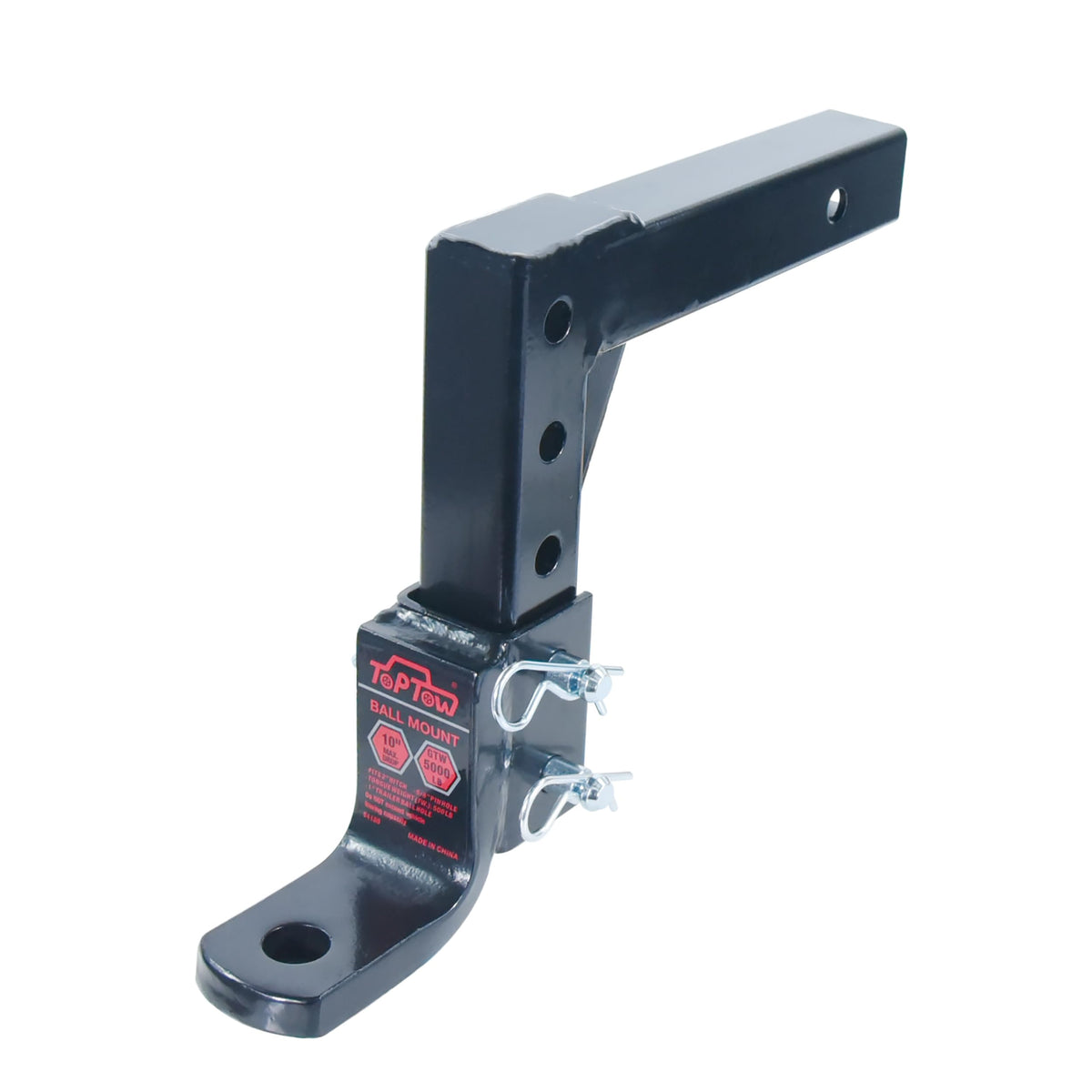 TOPTOW close-up of adjustment holes showing secure height options and durability