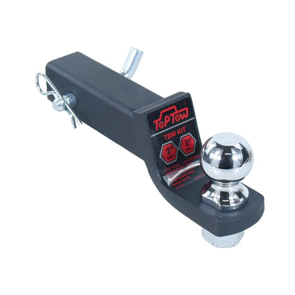 TOPTOW front view showing assembled ball mount and ready-to-use kit benefit