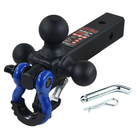 TOPTOW front view of tri-ball mount showing all three balls and matte finish, durable look
