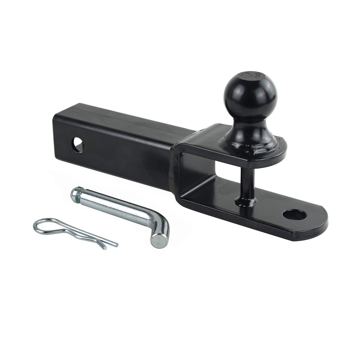 TOPTOW front view of 3-in-1 adapter showing receiver fit and included pin kit, improves readiness