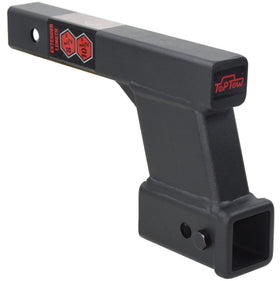 TOPTOW front view of hitch extender showing robust fit and secure towing