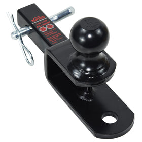 TOPTOW front view of hitch showing 2" ball and shank for versatile towing