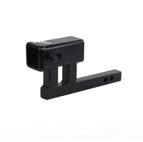 TOPTOW front view of adapter showing 2" receiver and 1-1/4" shank compatibility benefit