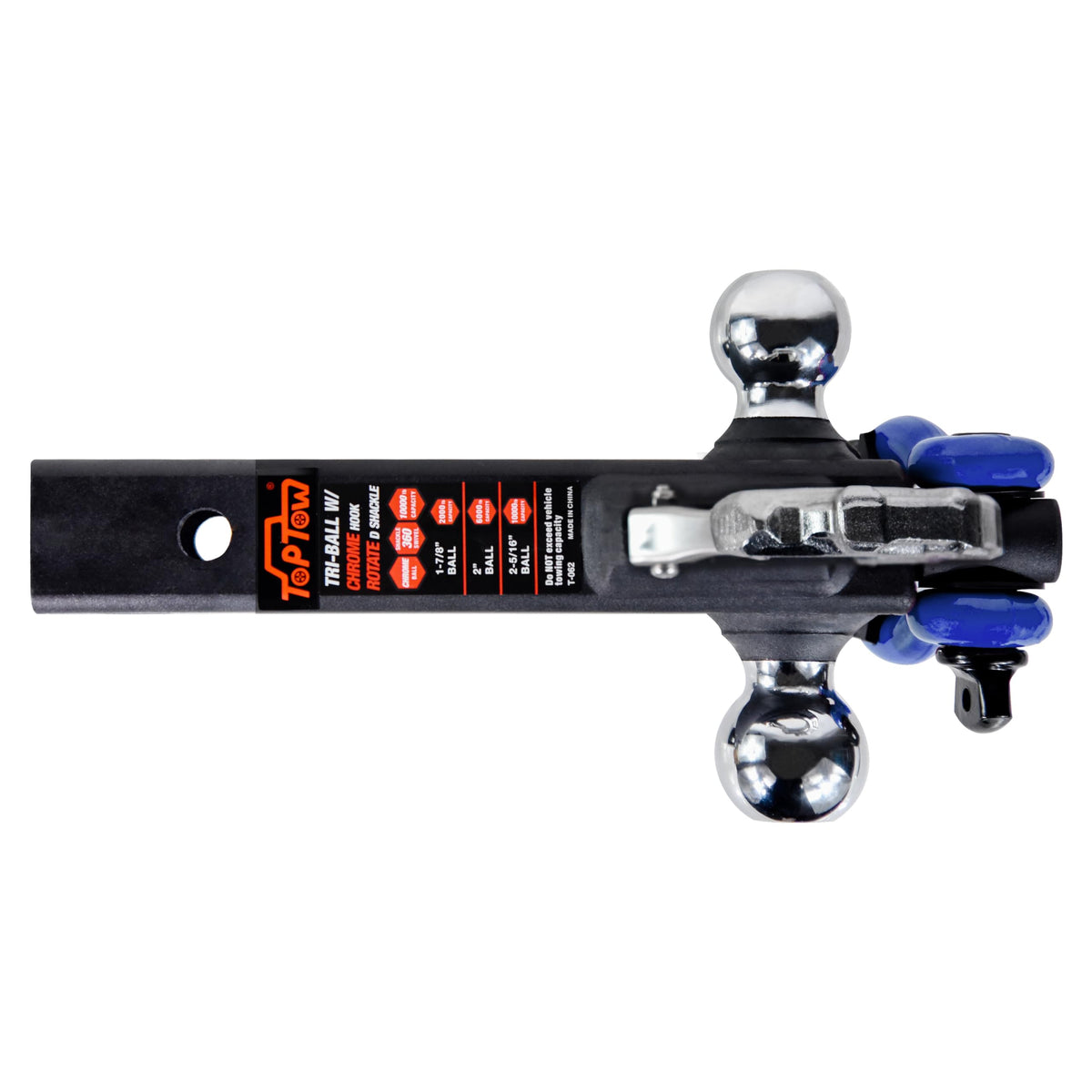 TOPTOW hitch installed in a 2 inch receiver demonstrating easy installation and stable towing benefit