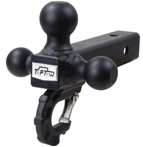 TOPTOW hitch pin kit and clip laid out showing included hardware for immediate use