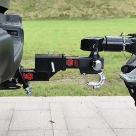 TOPTOW tow hook and stainless latch detail showing secure anchor point for straps and recovery