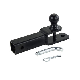 TOPTOW adapter installed on ATV towing small trailer, demonstrates secure multi-use towing