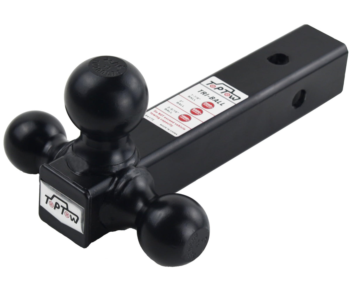 TOPTOW hitch pin and clip included shown for easy installation and secure fit