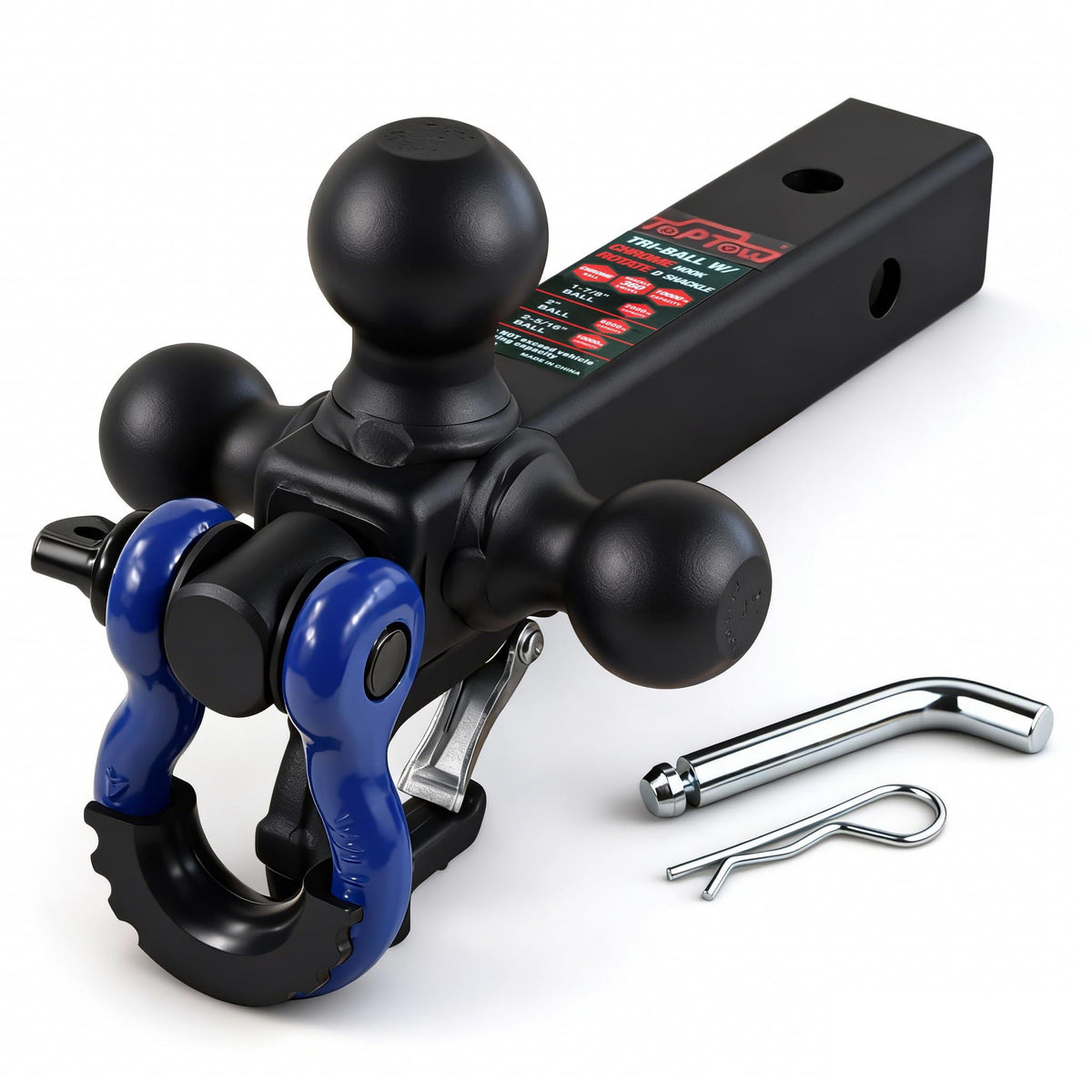 TOPTOW installed in a 2 inch receiver on truck demonstrating quick-fit convenience
