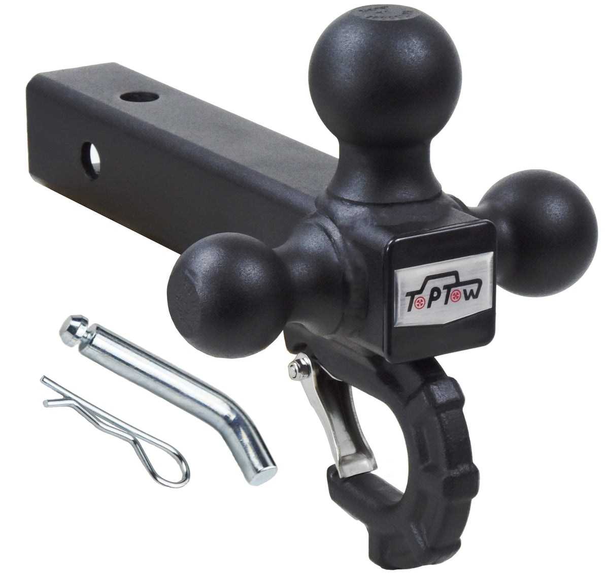 TOPTOW installed in a 2-inch receiver demonstrating quick, tool-free setup benefit