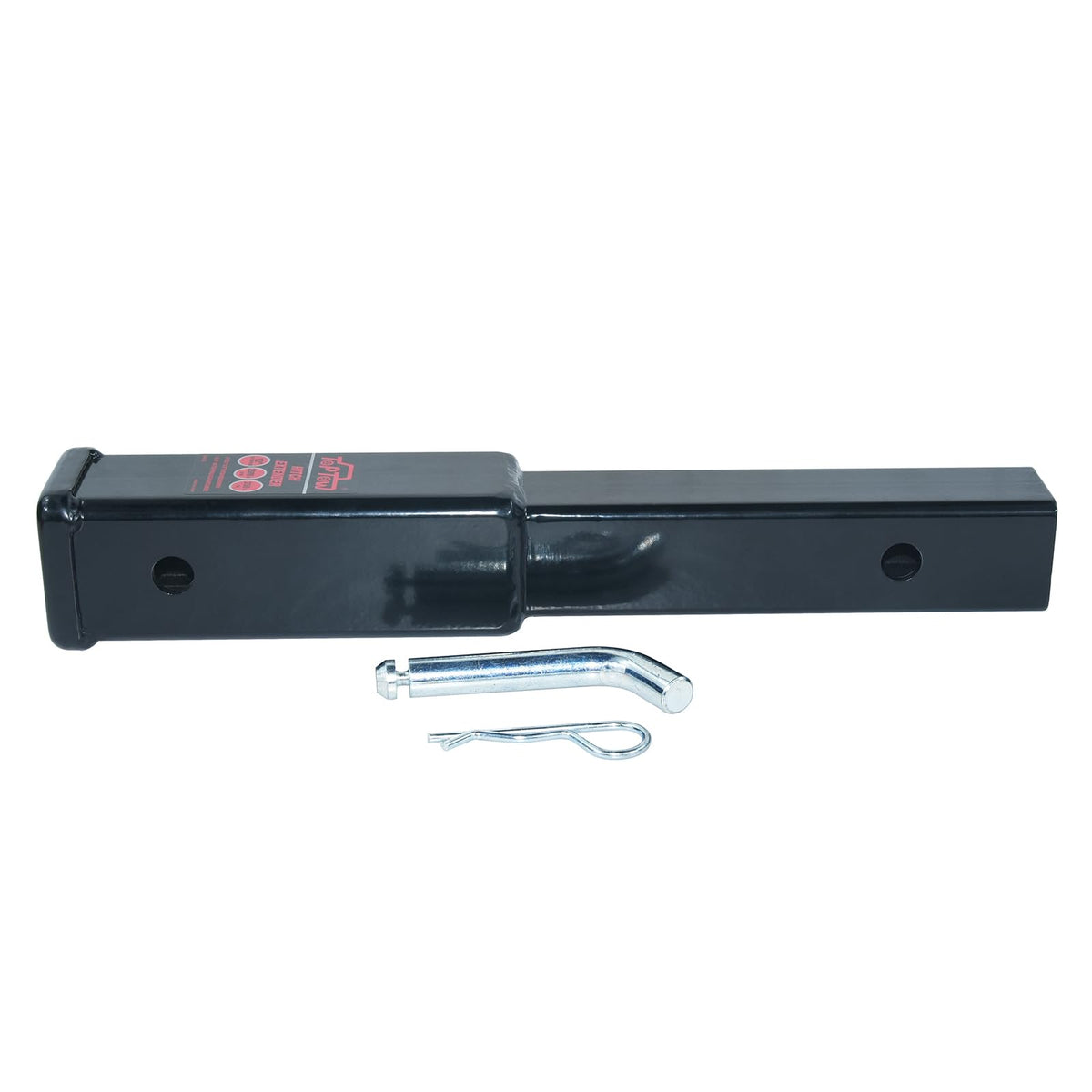 TOPTOW packaging with included hitch pin and clip ready for quick install