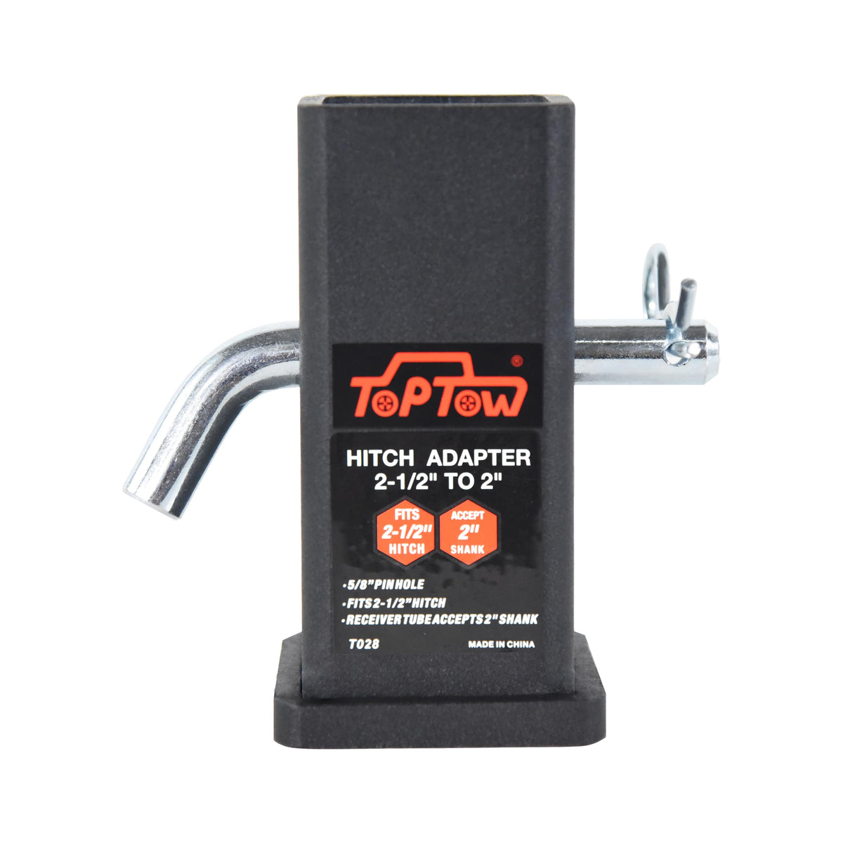 TOPTOW reducer sleeve installed in truck hitch demonstrating compatibility benefit
