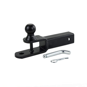 TOPTOW adapter beside tape measure for scale, clarifies fit for 2-inch receiver and sizing