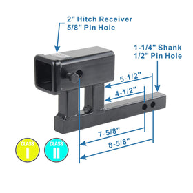 TOPTOW close-up of solid 1-1/4" shank highlighting strength and secure fit benefit