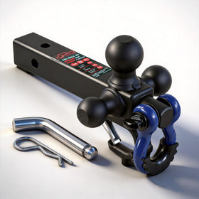 TOPTOW swivel 3/4 inch D-shackle and tactical hook shown for versatile recovery use