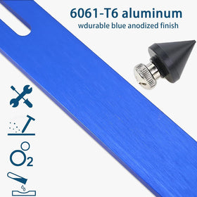 TOPVOP auto sag scale installed on motorcycle axle for accurate suspension setup