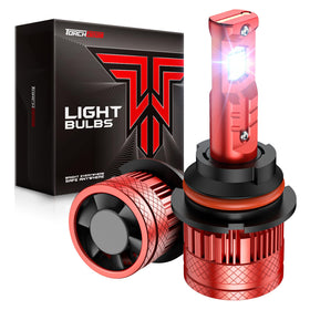 Torchbeam front view showing bulb profile and quick plug-in fit for easy installation