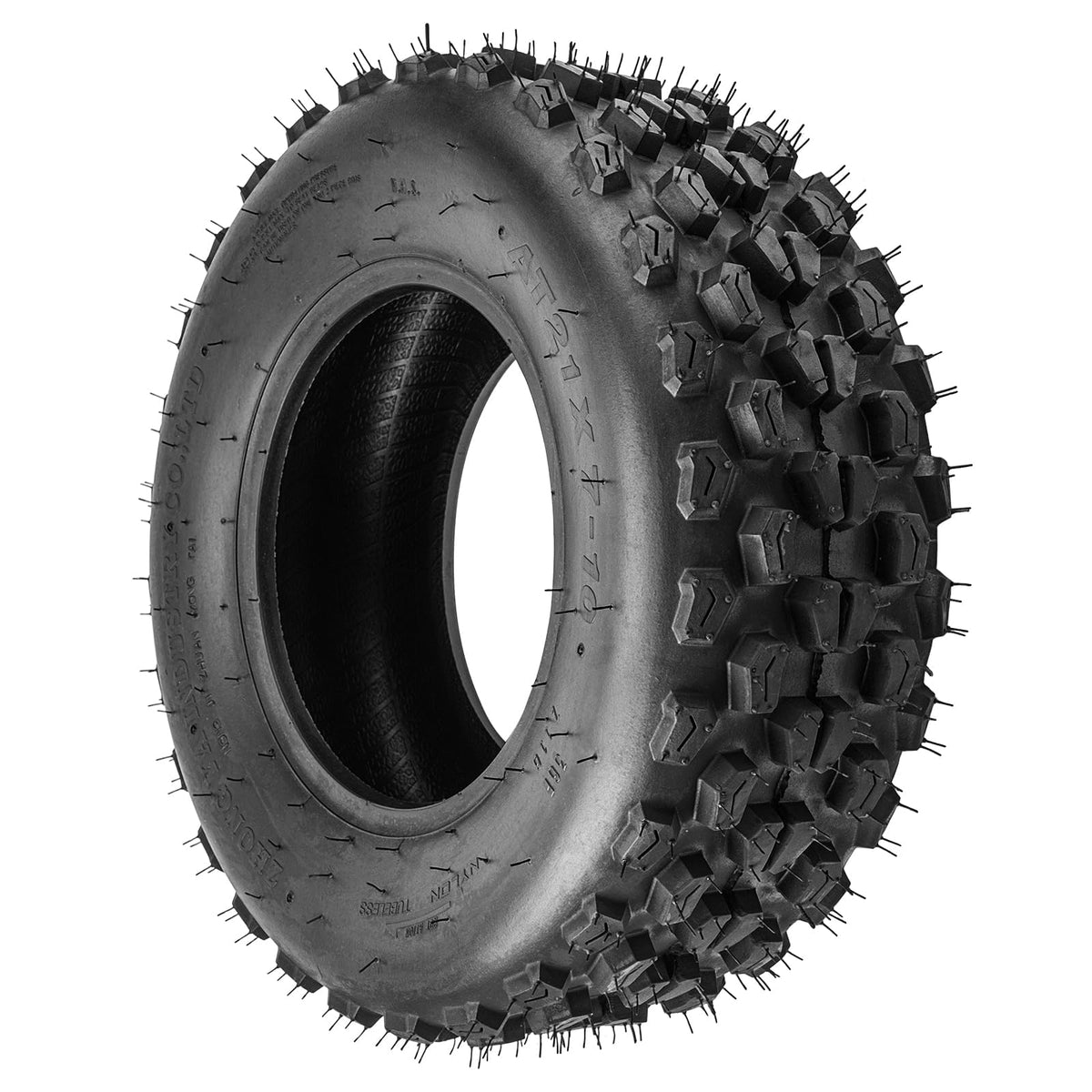 Torchbeam tire beside ruler showing 21-inch diameter and scale for fit verification