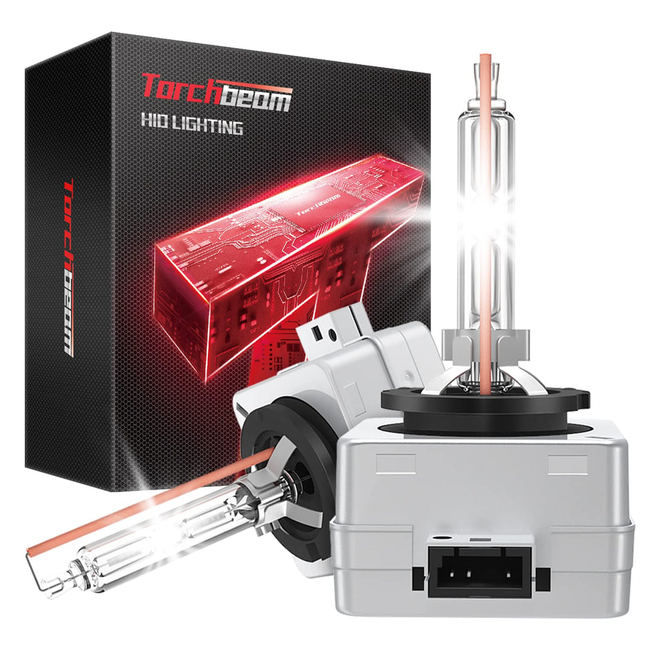Torchbeam front packaging showing D3S bulbs and pack benefits