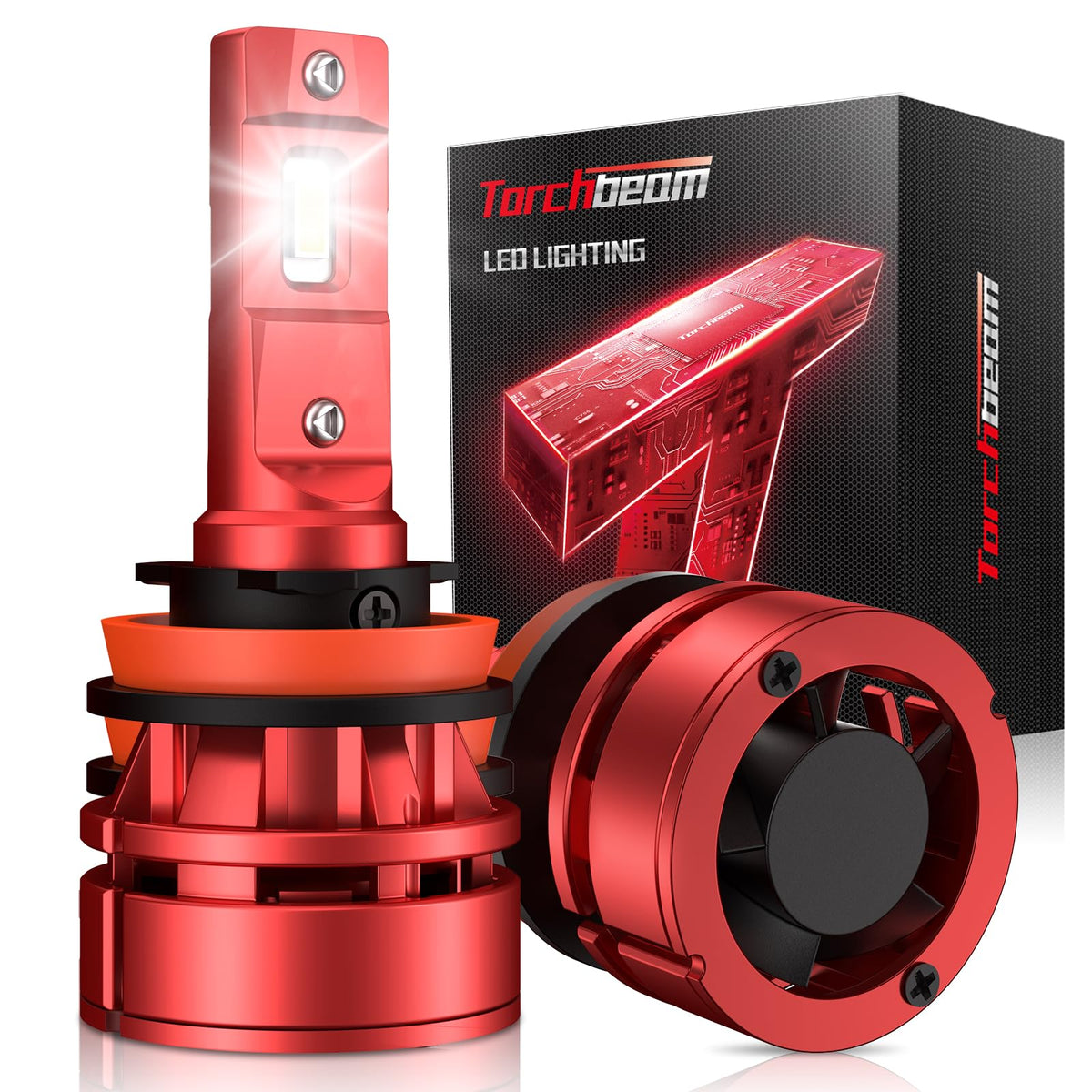 Torchbeam front packaging showing bulb pair and quick benefits