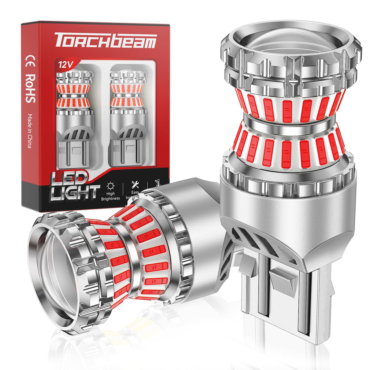 Torchbeam front packaging showing two bulbs and features for quick selection