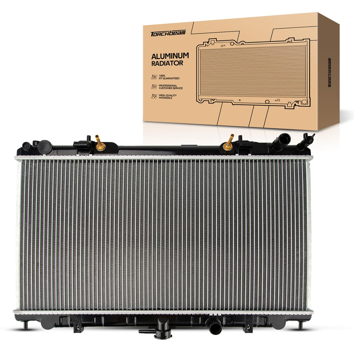 Torchbeam front view of complete radiator showing fit and durability