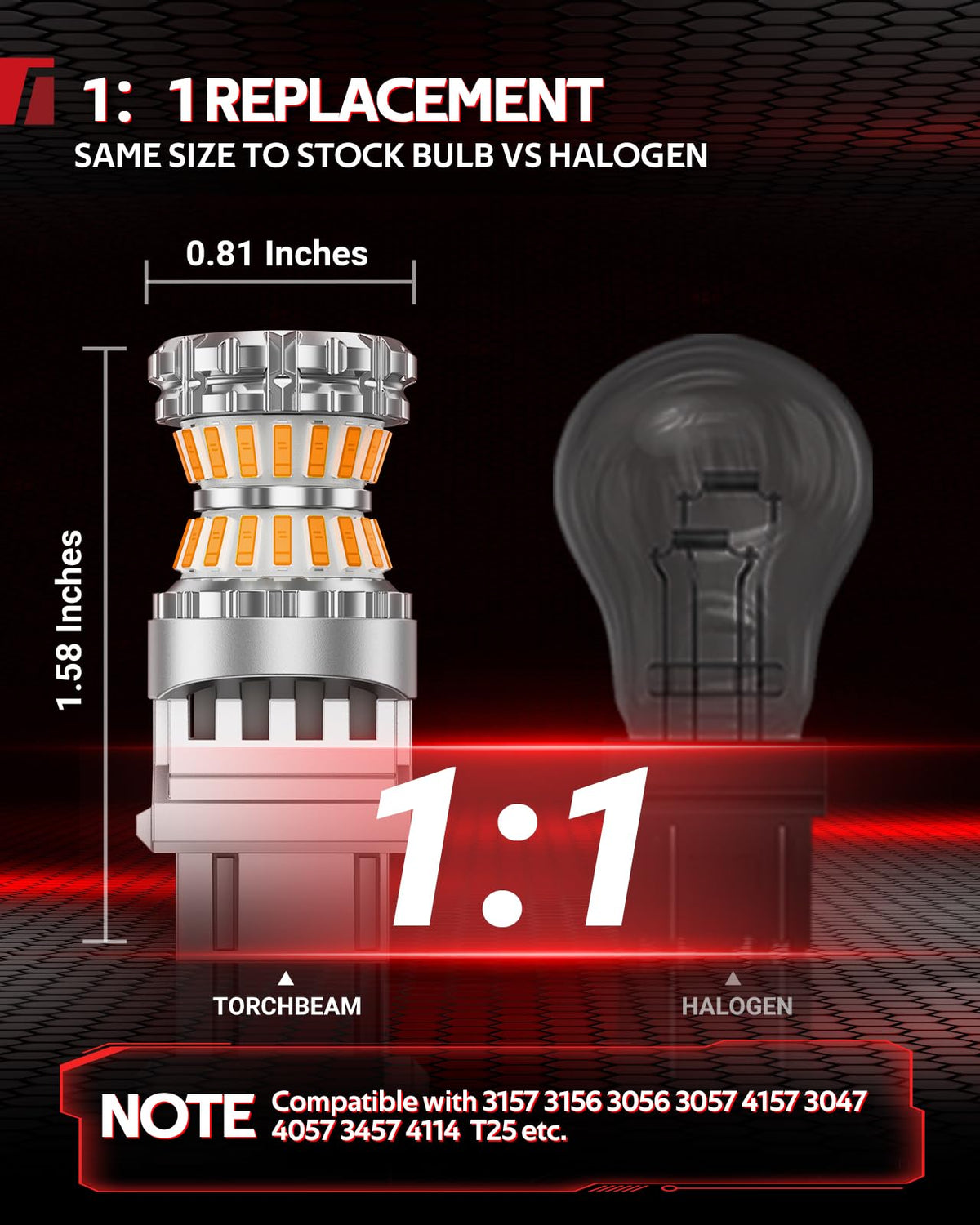 Torchbeam installed in front turn signal improving daytime visibility