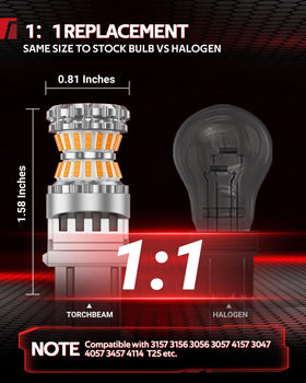 Torchbeam installed in front turn signal improving daytime visibility