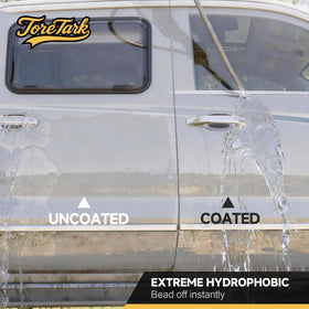 toretark mist application on car panel, demonstrating even thin coating benefit