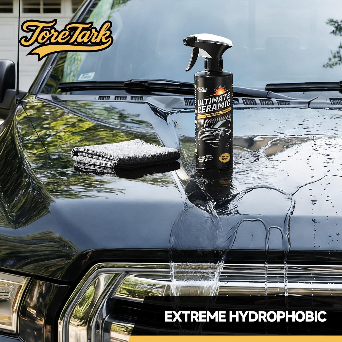 toretark fine mist spraying onto car paint for even coverage