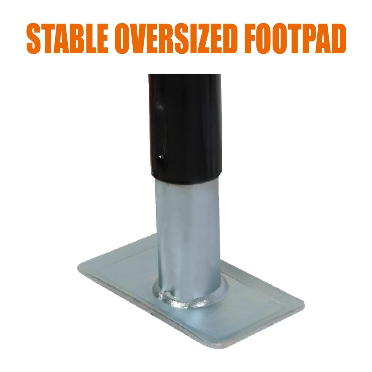 Torin jack welded on trailer tongue demonstrating secure fitment