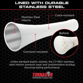 Tornador CT-190 cleaning car interior vents showing restored cleaning power