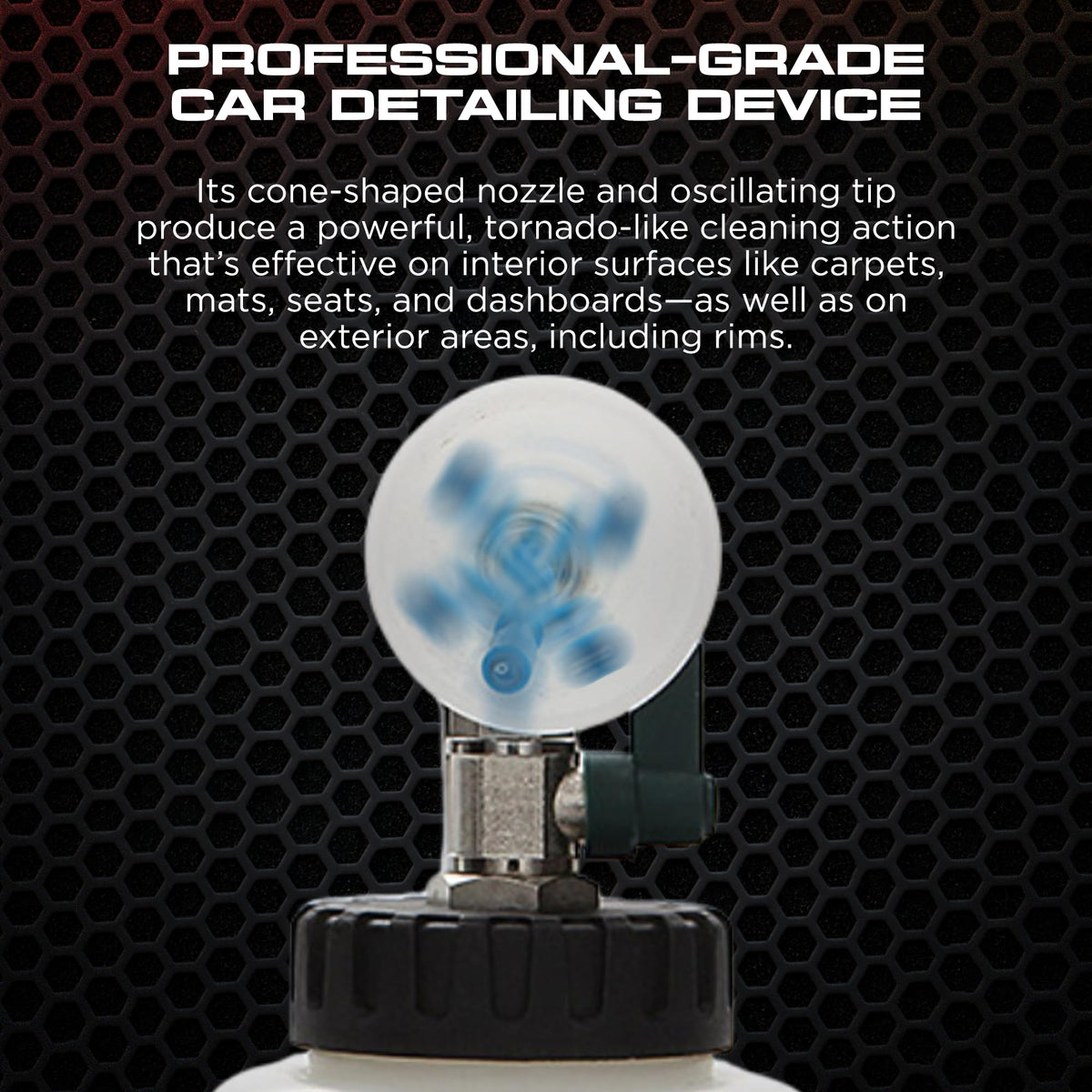 Tornador Z-010 32oz reservoir close-up showing capacity for longer cleaning sessions