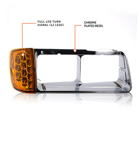 Torque bezel left side mounted on Freightliner FLD for balance and visibility