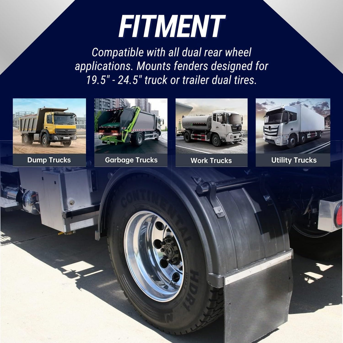TORQUE mounted on truck rear view demonstrating secure fender support