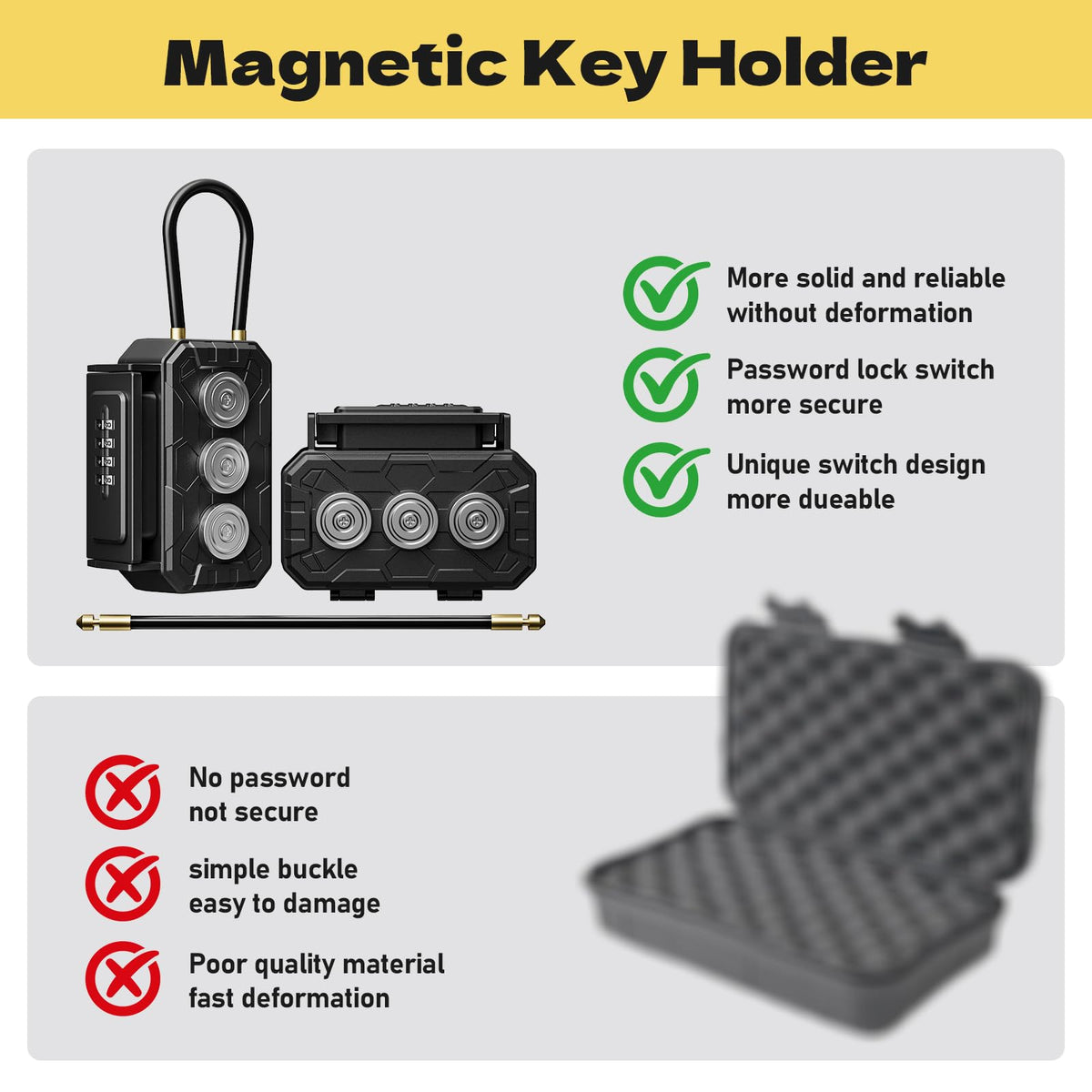 TOSICAM beside a house key showing compact size and portable concealment
