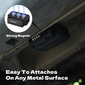 TOSICAM attached under a car frame showing secure outdoor mounting