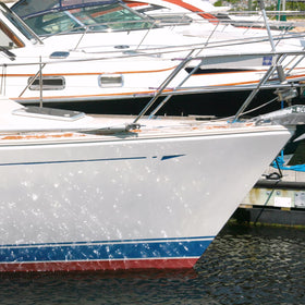 TotalBoat TotalBuff dispensed on wool pad demonstrating pad compatibility and cut