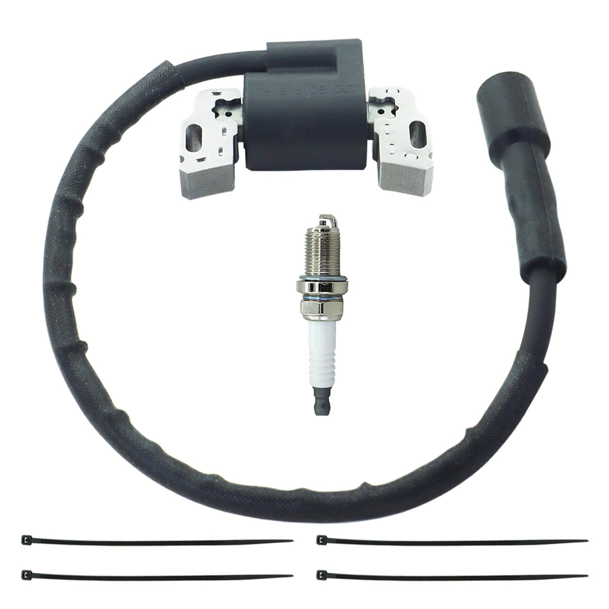 TOTEDELL ignition coil armature front view showing mounting holes and terminals for easy fit