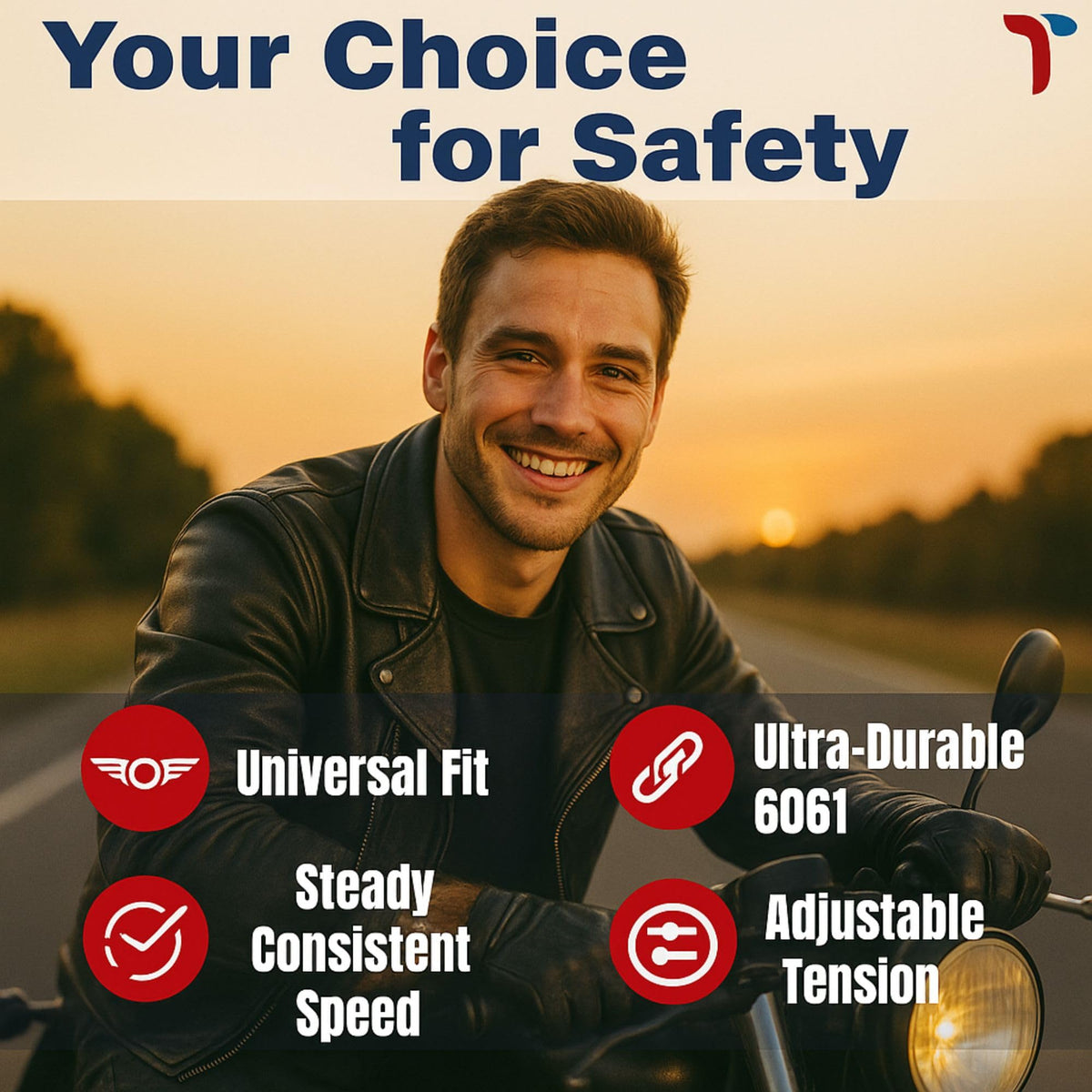 TOTSS rubber ring detail on grip, ensures secure non-slip attachment