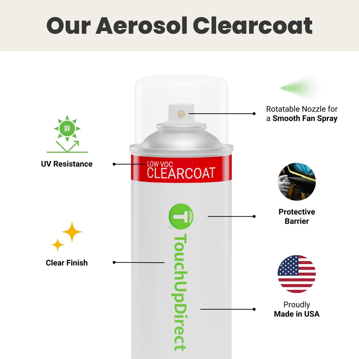 TouchUpDirect clearcoat spraying on panel demonstrating easy application benefit