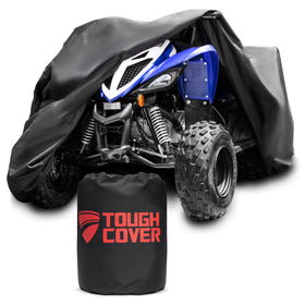 Tough Cover front view showing full black ATV protection and snug coverage