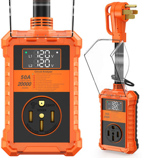 Toujreo front view of 50A surge protector showing clear build and port for easy protection