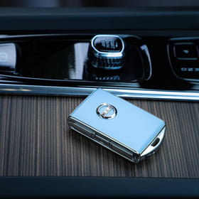 TOUPHY protective shell installed on Volvo key showing secure fit and maintained button access