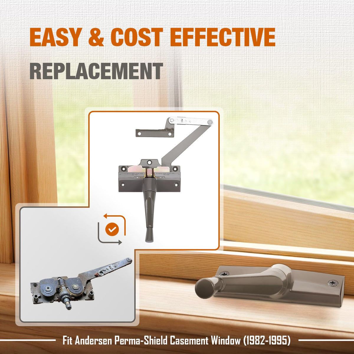 Touri operator installed in a casement window showing restored function benefit