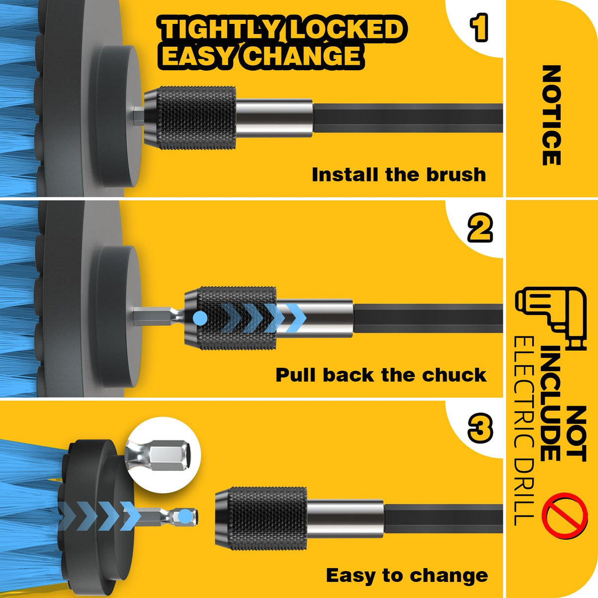 TOWBRUS drill brush attached cleaning bathtub grout demonstrating faster deep-cleaning